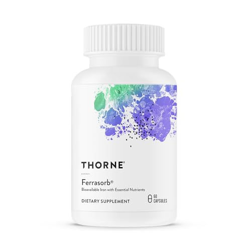 THORNE - Ferrasorb - 36 mg Iron with Essential Nutrients - Complete Blood Support Formula* - Elemental Iron, Folate, B and C Vitamins for Optimal Absorption - Gluten-Free - 60 Capsules