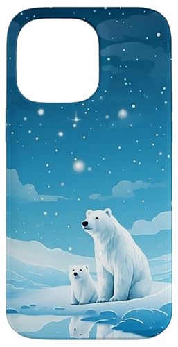 Polar Bear, Arctic North Pole, Alaska Snow, Cute Polar Bears Case for iPhone 14 Pro Max