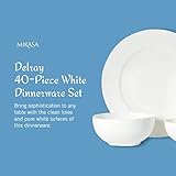 Mikasa Delray 40-Piece White Dinnerware Set, Service for 8, Dining Set