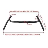 XBUYVRZ Bicycle Handle No Logo New Carbon Gravel H Handlebar Big Flare Bar Cycle Cross Road MTB Bike Handlebars Carbon Fiber Travelling Bicycle(No Logo 580mm)