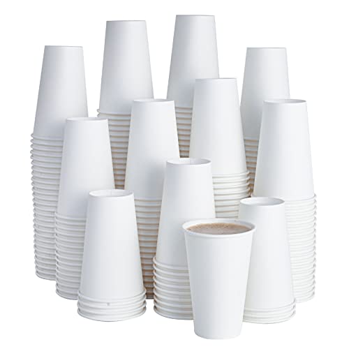 LITOPAK 210 Pack 16 oz Disposable Paper Coffee Cup, Hot/Cold Beverage Drinking Cups for Water, White Paper Hot Coffee Cups, Suitable for Party, Picnic, Travel, and Events