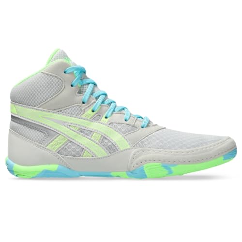 ASICS Kid's Snapdown 4 Grade School Wrestling Shoes, 1, Glacier Grey/Lime Burst