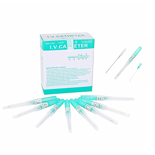 Piercing Needles,KingWei 50PCS 18G IV Catheter Needles 18 Gauge Disposable Stainless Steel Hollow Body Piercing Needles for Ear Nose Belly Navel Nipple Piercing(18G)