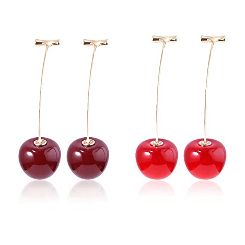 Cherry Dangle Earrings Set - JJBA JoJo Kakyoin Cute Anime Cosplay Jewelry - Sweet Fruit Earring Gift for Women and Men