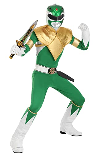 Fun Costumes Adult Power Ranger Costume, Authentic Power Rangers Outfit, Classic Tommy Oliver Ranger - Small - Green