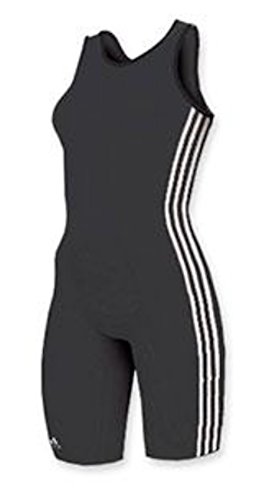 adidas Women's 3 Stripe Wrestling Singlet (Black/White, GL)