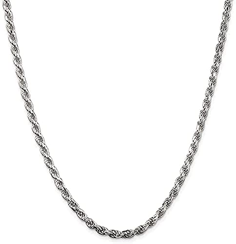 Savlano 925 Sterling Silver 3mm Solid Italian Rope Diamond Cut Twist Link Chain Necklace With a Gift Box For Men & Women - Made in Italy (22, 3mm)