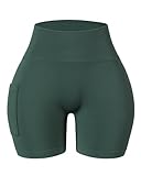 AUROLA Side Pocket Influence Shorts 4.5'' Squat Proof Seamless Workout Shorts for Women, Gym Running Yoga Shorts, Eden Green, M