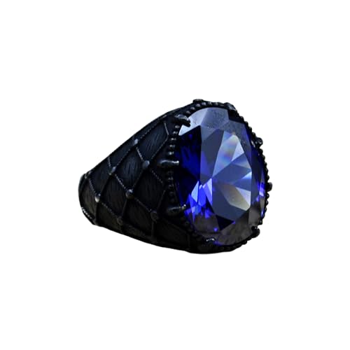 Sapphire Men's Ring 925 Sterling Silver Turkish Handmade Jewelry All Size (10.5 US)