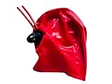 AiCc stylists Red Latex Mask Inner Sheath 15cm Long Nose Tube Latex Hood Party Mask Cosplay (XL)