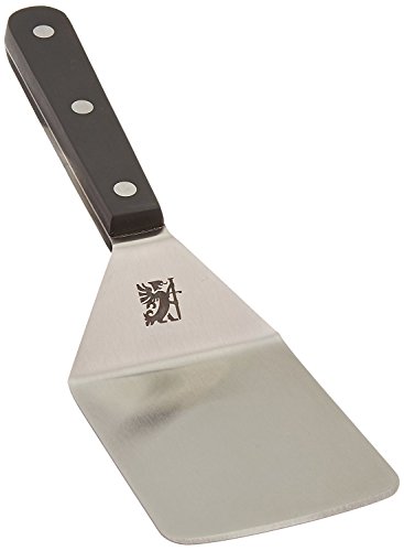 SABATIER Triple Rivet Wide Turner, 9.625 Inch Stainless Steel Spatula for Cast Iron, Griddle and Grill Cooking, Professional Grade Kitchen Utensil