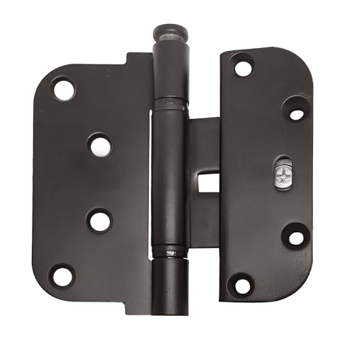 Brixwell Ultimate 2D Adjustable Steel Guide Hinge with Rustic Umber Finish, 4" Height and 2" Width Per Leaf, Steel Material, Adjustable Spring Hinge for Doors, Hinges for Wood and Metal Frames