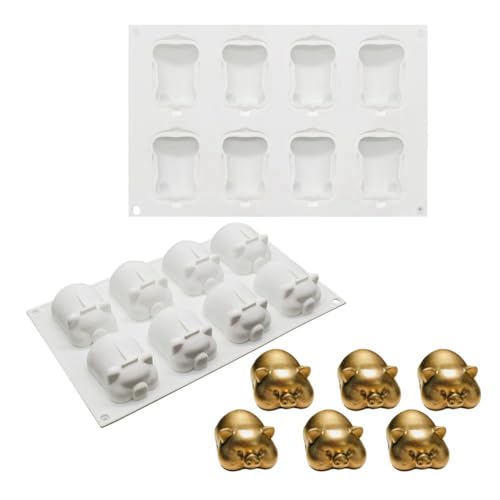 mostsom Silicone Pig Mold Fondant Mold Chocolate Cake MoldMousse Cake Decoration Dessert Baking Mold DIY Candle Model (G_ Pig)
