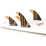 DORSAL Surfboard Fins Quad 4 Set FCS Compatible Bamboo Medium Fiberglass with Carbon Hexcore