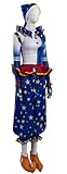 Dazsmoy Womens FNAF Costume Sundrop and Moondrop Clothes Tops Pants Shoe Covers Gloves Halloween Cosplay Suit (Blue, Large)