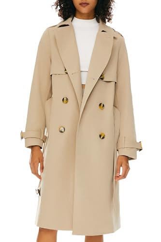 Orolay Women's 3/4 Length Double Breasted Trench Coat Lapel Jacket with Belt S