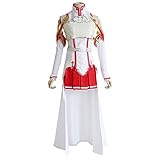 ETEBAS SAO Yuuki Asuna Cosplay Costume Sword Art Online Women Outfit Full Set With Wig(XL,Wig)