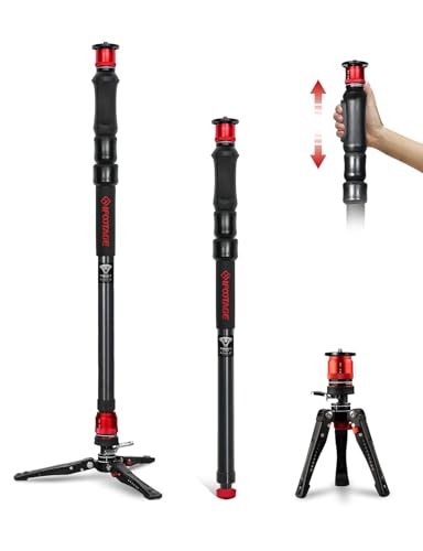IFOOTAGE Monopod Cobra 3 Strike A150S-Ⅲ, Aluminum Camera Monopod with Pedal, One-Touch Lifting for Shooting Bird/Animal/Sports Event/Wedding/Live Show, Payload 11lb/5KG