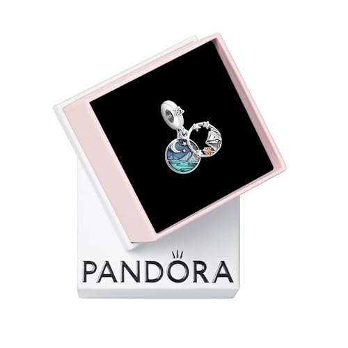 PANDORA Camping Night Sky Double Dangle Charm - Compatible PANDORA Moments - Stunning Jewelry for Women - Gift for Her - Sterling Silver, Cubic Zirconia & Enamel - With Gift Box