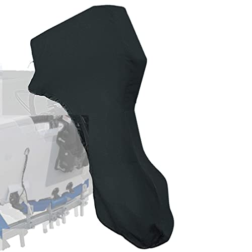 Coverify Full Outboard Motor Cover Black Heavy Duty 600D Oxford Waterproof Fabric Motor Hood Cover with Windproof Strap Fits up to 5-20 HP