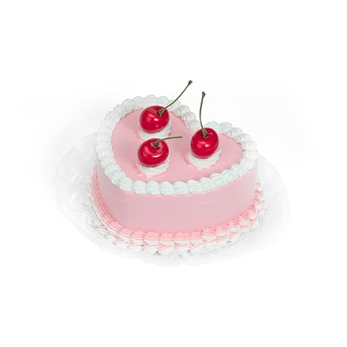 Stylor Coquette Room Decor Aesthetic, Heart Shaped Jewelry Box for Girls, Fake Cherry Pink Cake, Cute Kawaii Decorative Storage Accessories.