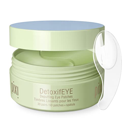 Pixi DetoxifEYE Depuffing Hydrogel Under-Eye Patches, Cucumber, Gold & Caffeine For Under Eyes, Hydrate Eye Area, 30 pairs, 60 Patches