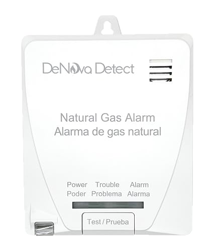 DeNova Detect Natural Gas Alarm, Only 100% Battery-Powered Detector in USA, Voice Alerts in English & Spanish, UL1484 Listed, 6-Year Battery Life