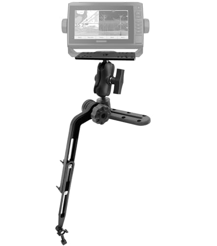 WINDFRD 1.5" Ball Kayak Fish Finder Mount with Transducer Mounting Arm, Marine Electronic Mount Plate with Low Profile Track, Compatible with RAM Mounts, Scotty, Lowrance, Garmin