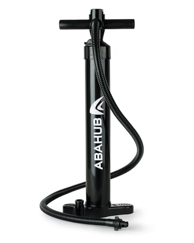 Abahub SURF Hand Pump for Inflating Stand Up Paddleboards，Inflatable Paddle Boards， or Kayaks - Dual Action High Pressure Pump with Gauge
