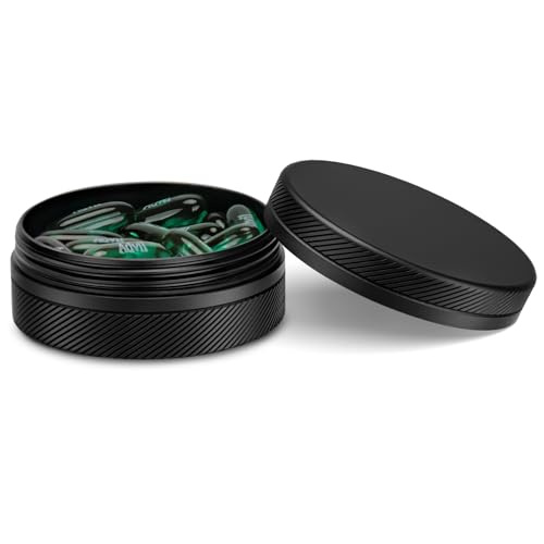 Aufew Small Pill Case, Durable Metal Pill Box, Airtight & Waterproof for Travel and Daily Use, Portable Vitamin Holder for Pocket, Purse - Black