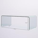 Premium Tempered Glass Coffee Table,Clear Coffee Table, Small Modern Coffee Table for Living Room,Match Well with Rug