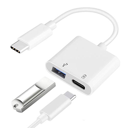 USB C OTG Adapter with Power, 2 in 1 USB C to USB Female with 60W PD Charging Adapter Compatible with iPhone 15/15Pro, iPad Pro, Galaxy S24/S23/S22/S21, Pixel 8/7/6, Google Chromecast with Google TV