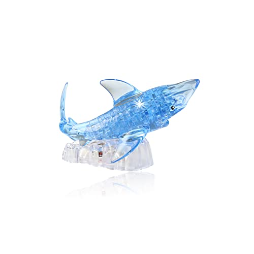 3D Crystal Jigsaw Puzzle Blocks Three-Dimensional Shark 40 PCS (Blue)
