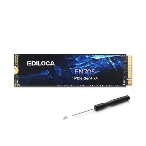 Ediloca 4TB SSD NVMe M.2 2280 PCIe Gen4 x4 Internal Solid State Drive - Up to 5000MB/s, 4TB SSD PS5 Dynamic SLC Cache, PS5 Compatible for Gaming PC Laptop(EN705)