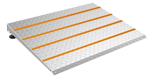 Height Adjustable Door ramp, Ramp for 3", 5.0" to 6.3" Rise Steps, Heavy Duty Front Door ramp for Elderly wheelchairs/Walkers/Scooters(27.6" L*37.4" W, Alloy Iron, 36LBs, Max 800LBs).