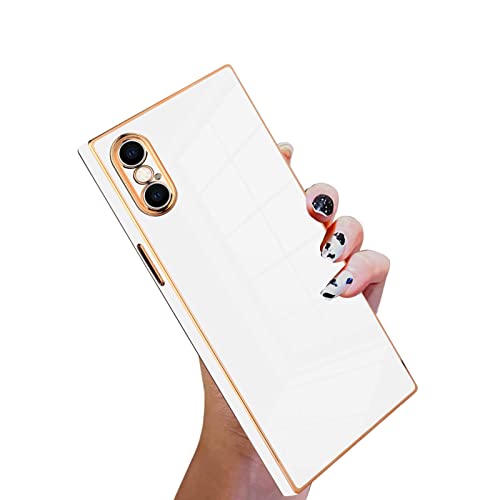 KANGHAR Case Compatible with iPhone X/Xs Case Luxury Cute Plating Design Case Full-Body Anti-Scratch Shockproof Bumper Protective Cover for iPhone X/XS 5.8 Inch White