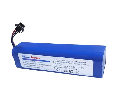 kunbow Replacement Battery for Proscenic M7 Pro, LDS M7 Pro,M8 Pro,M7 Max,U6,for Xiaomi Viomi S9,for Viomi D800, UONI V980 Max, V980 Plus Robot Vacuum.(14.4V/74.88Wh)
