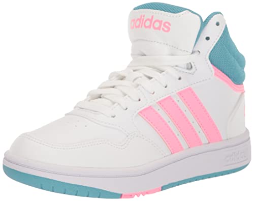 adidas Baby Hoops 3.0 Mid Basketball Shoe, White/Beam Pink/Preloved Blue, 6 US Unisex Infant