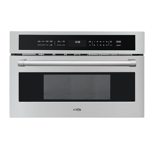 KoolMore KM-CWO30-SS Built-in Microwave with Convection Oven and Air Fryer, 1000W Power with 10 Levels, UL Listed Capacity in Stainless-Steel, 30 in/1.6 cu. ft, Silver