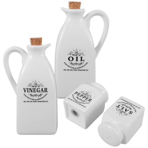 4pcs Ceramic Seasoning Bottle Small Vinegar Jars Soy Sauce Jar Sauce Dispenser Kitchen Vinegar Bottle Oil Pot Japanese Style Oil Bottle Seasoning Jar Kitchen Oil Dispenser