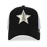 VINTAGE HAVANA Basic 1 Black Trucker Hats Women Washed Gold Star | Mesh Adjustable Snapback Hat | Men & Women Trendy Fashion Baseball Cap