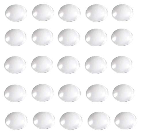 100 Pieces Round Glass Cabochon Clear Glass Dome Cabochons Tiles Flat Back Glass Dome Tile for Cameo Pendants Photo Jewelry Handcrafts DIY Findings Rings Necklaces (25mm/0.98")