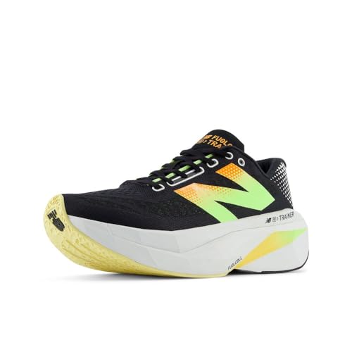 New Balance Men's FuelCell Supercomp Trainer V3 Running Shoe, Black/Phantom/Bleached Lime Glo, 9