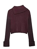 OWEIEYEU Women's O-Neck Sweater Casual Long-Sleeved Sweater Sweater Pullover 1 M(6)