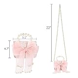 Mezchi 2 Pack Purse for Little Girls, Mini Toddler Crossbody Purse with Bowknot, Cute Fashion Princess Handbags with Pearl Handle, Detachable Gold Chain