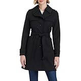 Kate Spade New York Women's Pleated Back Trench Coat, Black