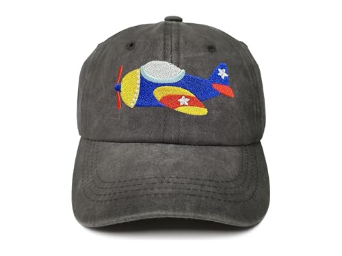 ZKFE Plane Hat for Toddler Boy, Airplane Baseball Cap for Kids, Little Aviator Dad Hat for Child, Youth Pilot Adjustable Snapback Hat