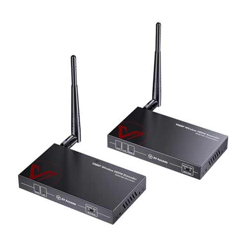 AV Access Wireless HDMI Transmitter and Receiver with HDMI Loop Out, 200m/656ft Wireless AV Extender Kit, 1080P@60Hz, Wired Mode Option, IR Control, Low Latency, Ideal for Home Theater & Projector