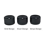 4pcs 25 * 15.5mm Aluminium Potentiometer Knobs 1/4"(6.35mm) Universal Metal Pot Control Knobs with Indicator & Set Screw for Guitar/Bass/Efffect Pedal/AMPS/Preamps/Audio Equipments Black