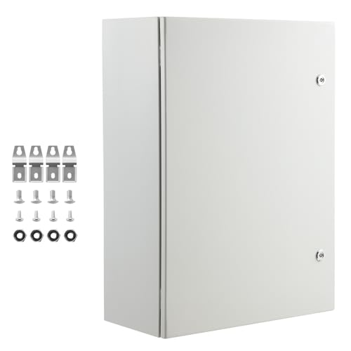 Happybuy Steel Electrical Box, 27.6 x 19.7 x 9.8 in - Cold Rolled Steel, Wall-Mounted, IP66 Waterproof for Outdoor Electronic Equipment